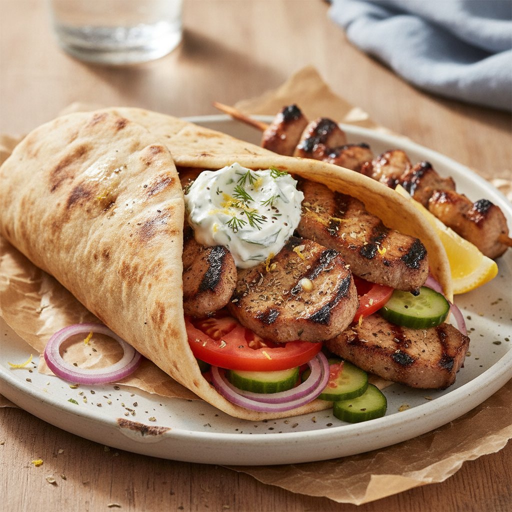 Grilled Pork Skewer Wrap