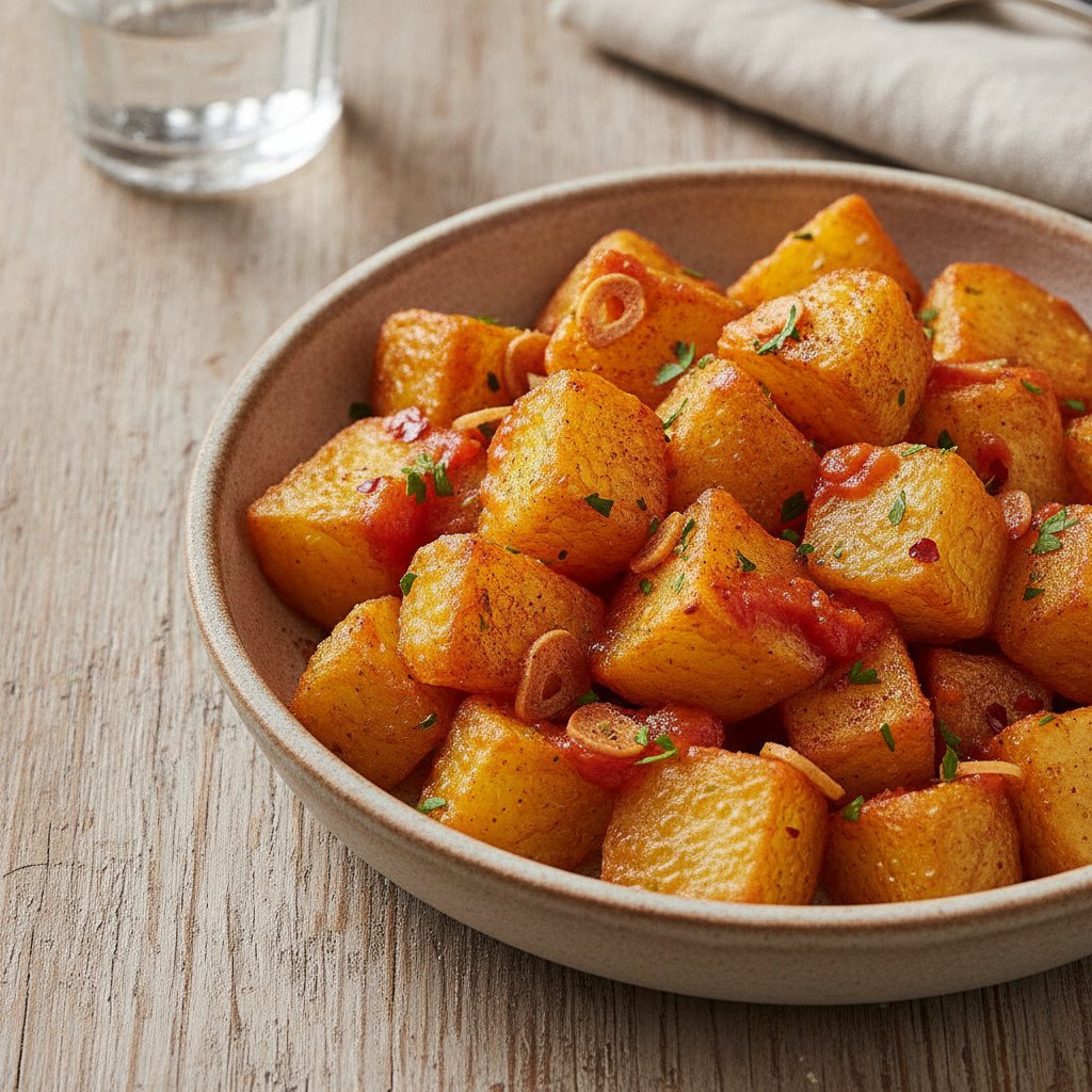 Fried Potatoes with Spicy Sauce (Low-Calorie)