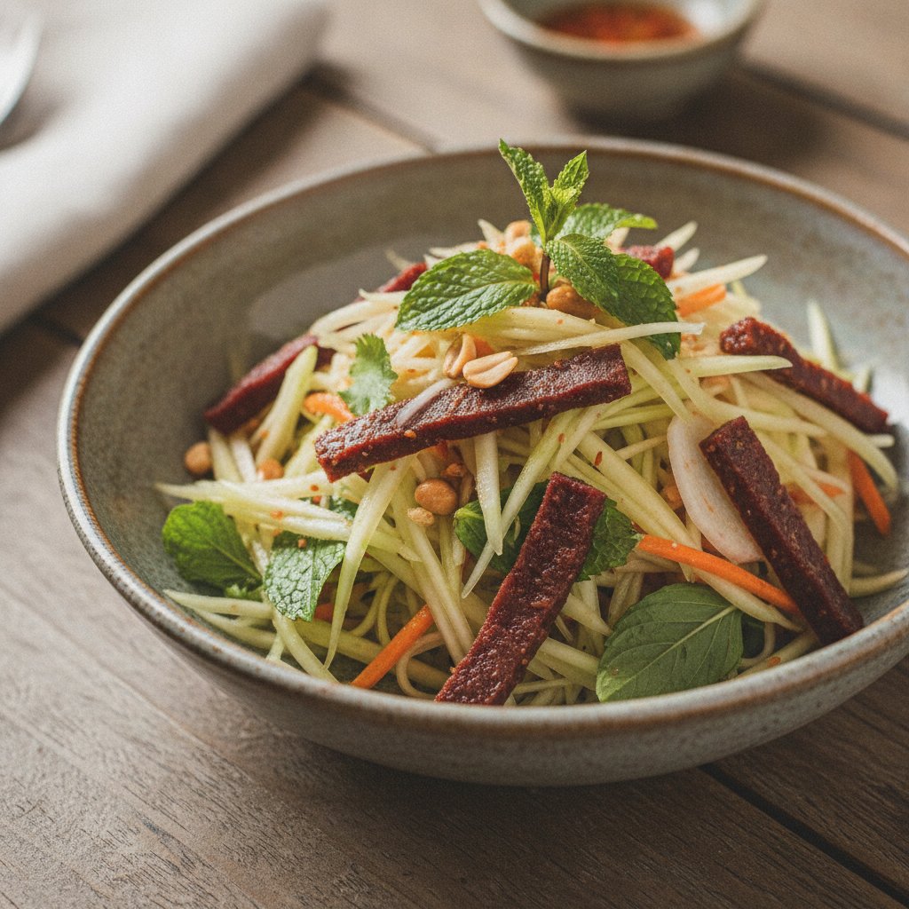 Green Papaya Salad with Dried Beef
