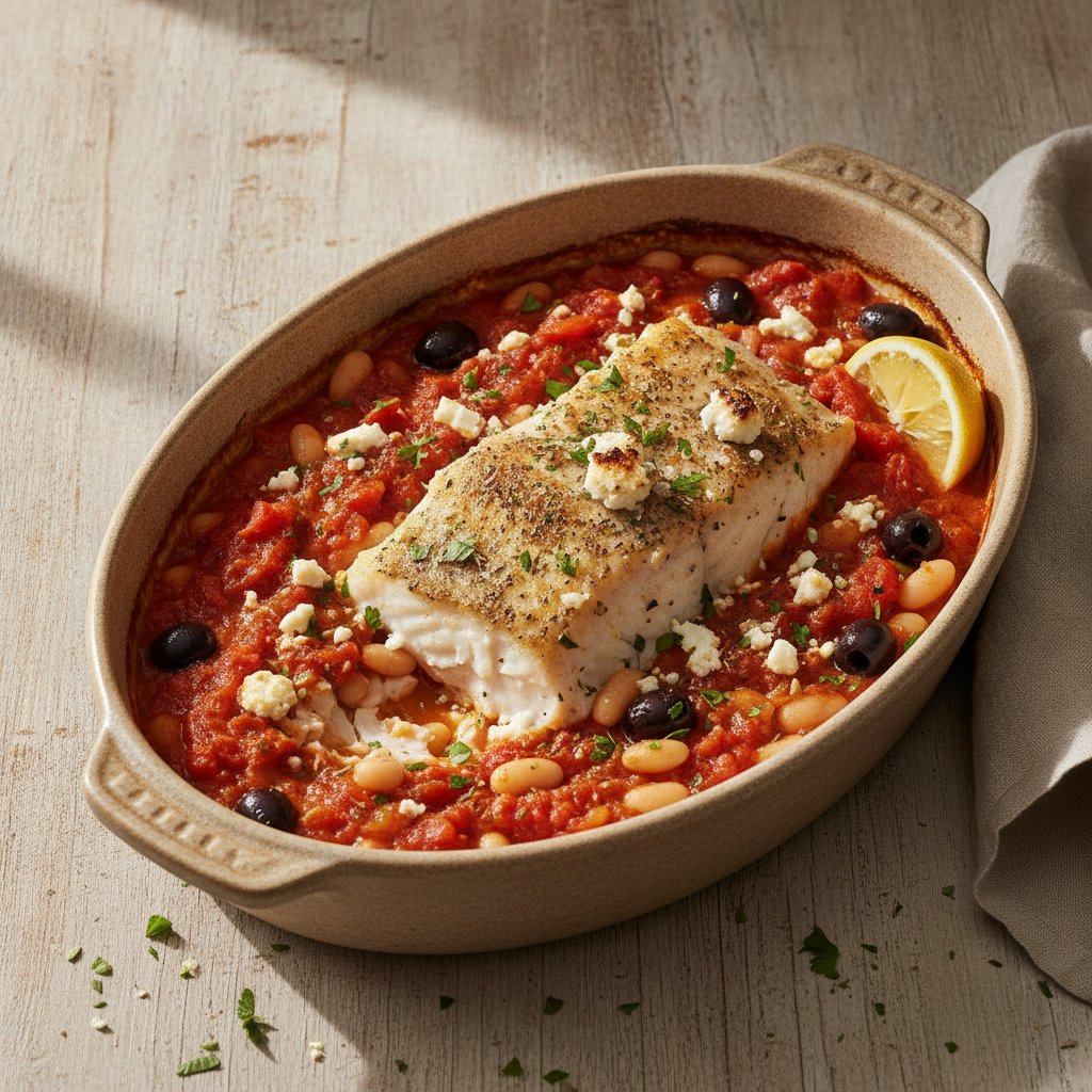 Baked Fish with Tomatoes (High-Protein)