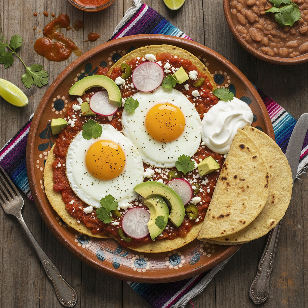 Spicy Eggs with Beans and Cheese — Huevos Rancheros