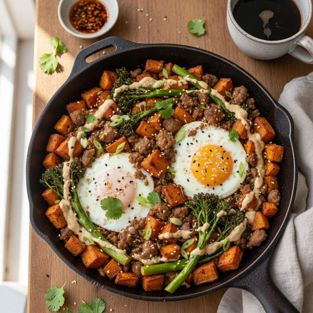 Sweet Potato and Miso Brunch Hash