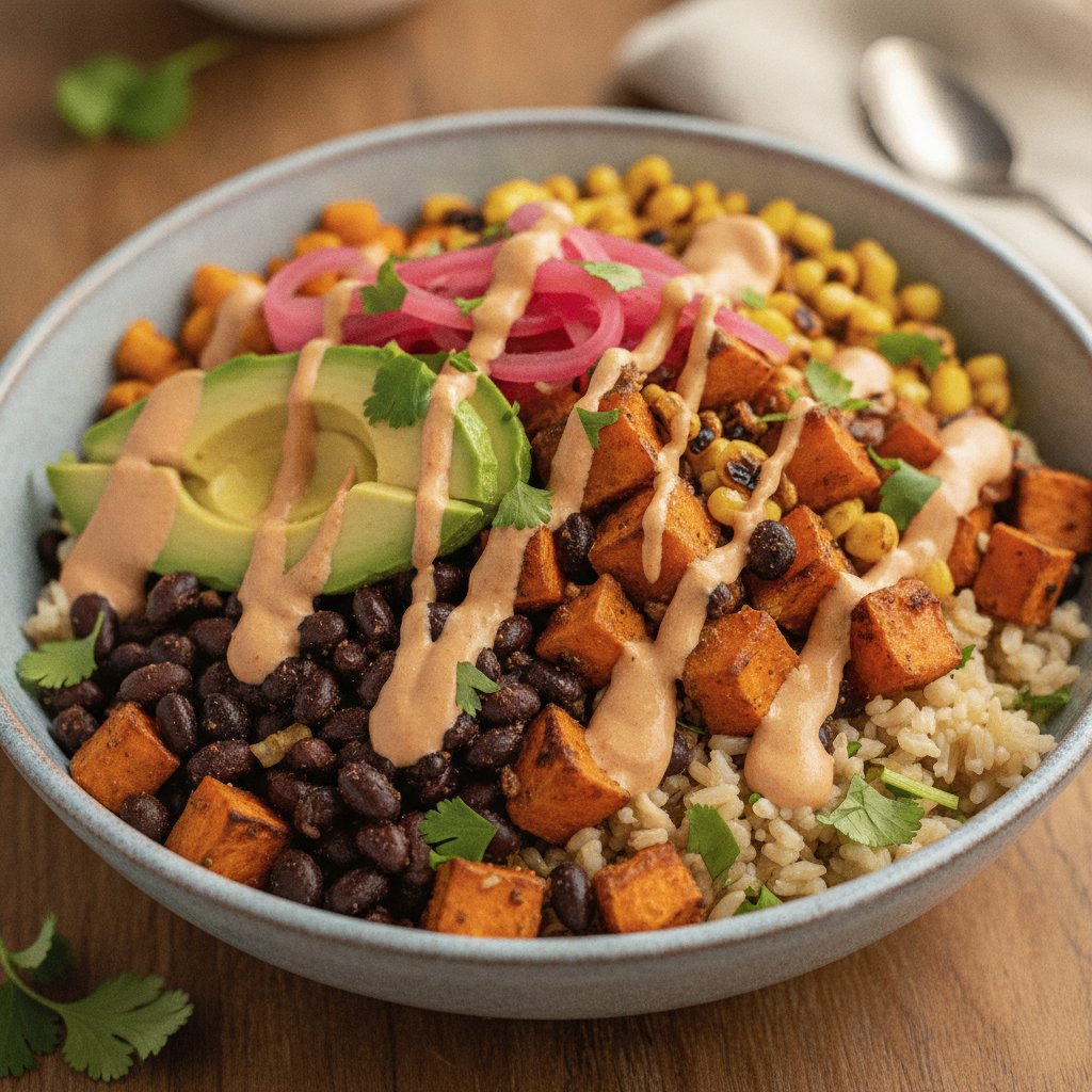 Southwest Black Bean and Sweet Potato Bowl