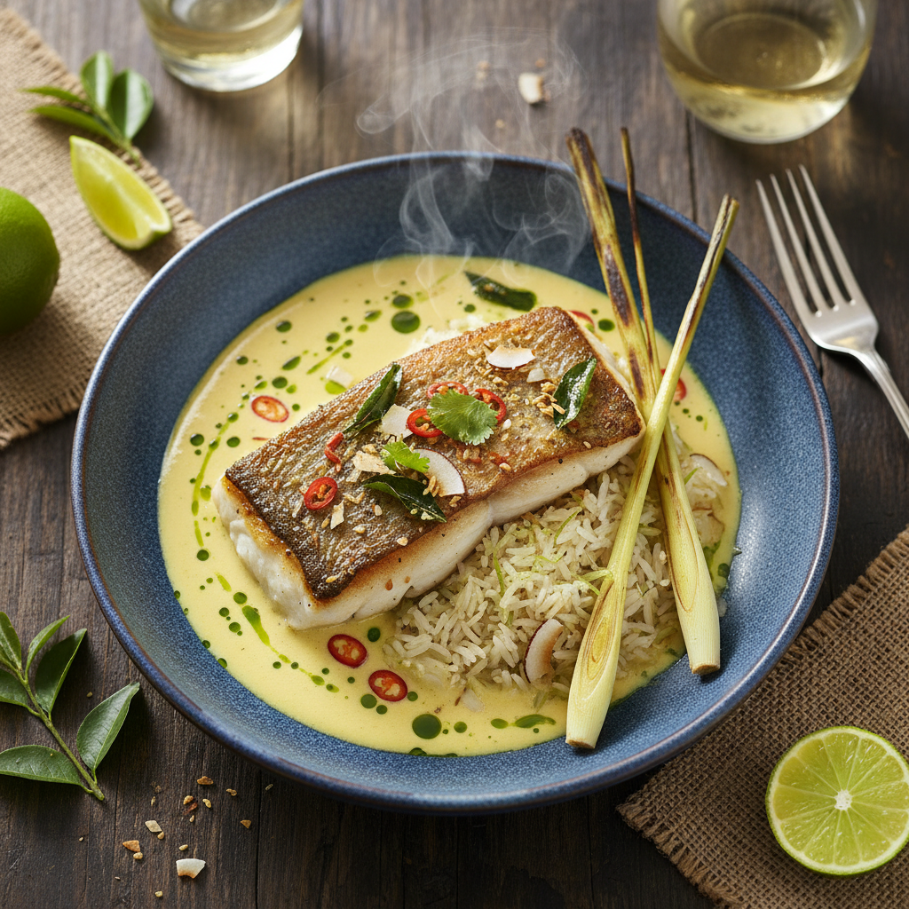 Sri Lankan Lemongrass Fish with Beurre Blanc