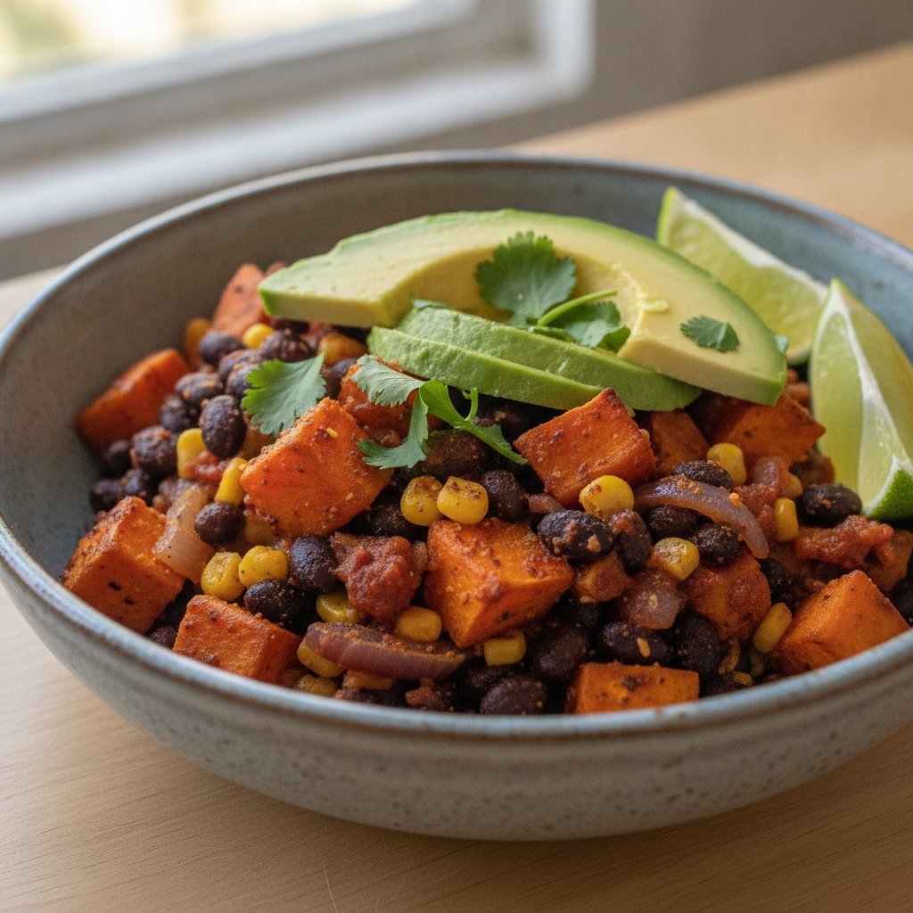 Vegan Sweet Potato and Black Bean Casserole