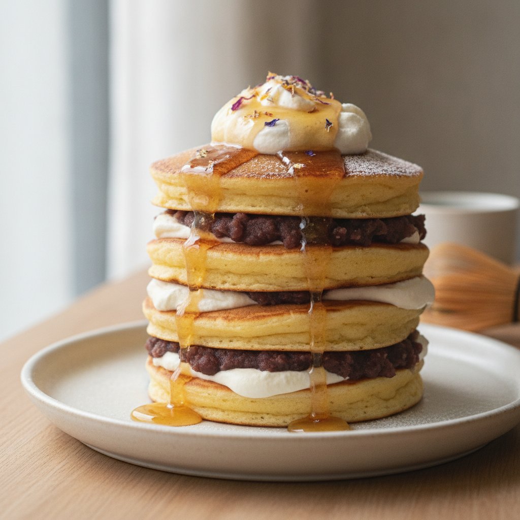 Honey Sponge Pancake Stack