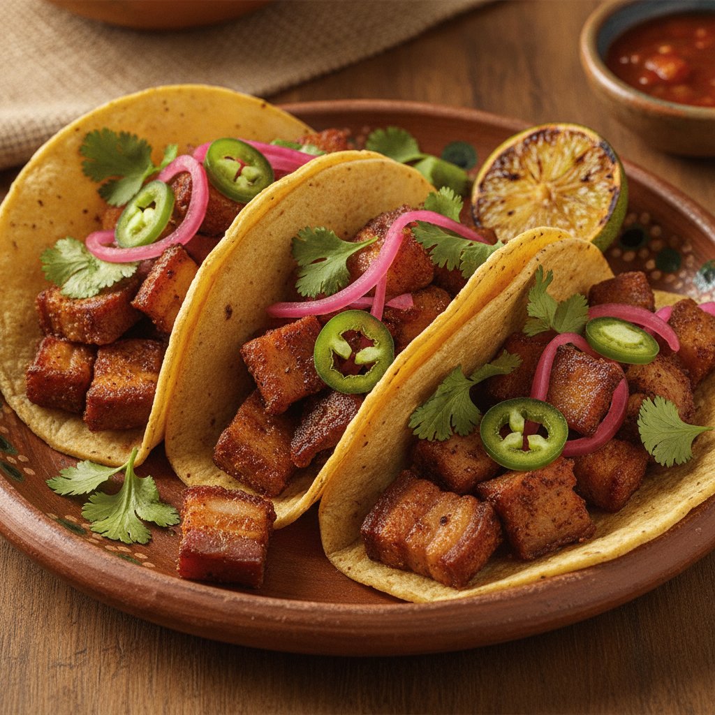 Crispy Fried Pork Belly Tacos