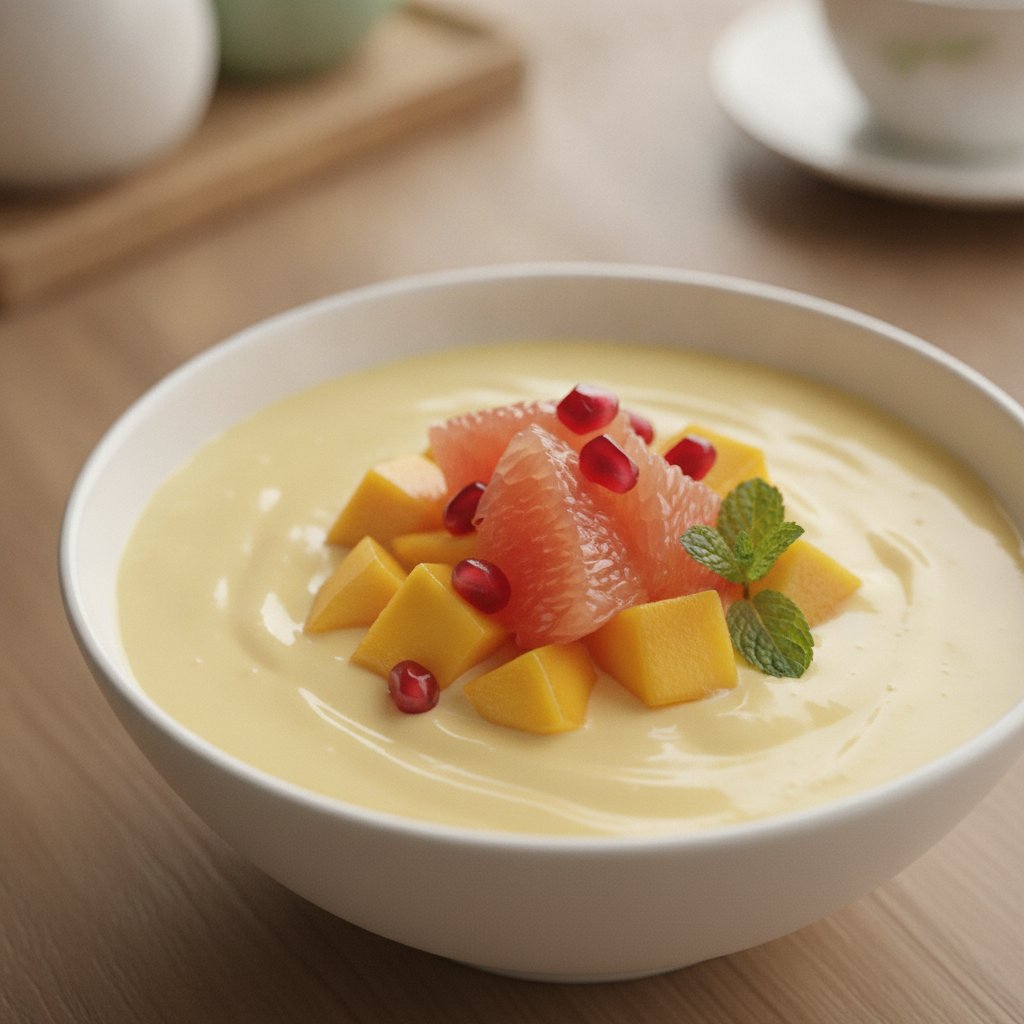 Chilled Mango Cream with Grapefruit
