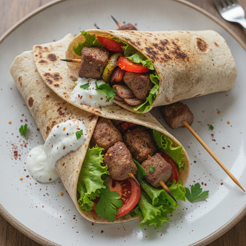Grilled Lamb Skewer Wrap (Keto)