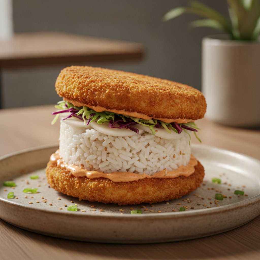 Crispy Fried Chicken Rice Sandwich (Low-Calorie)