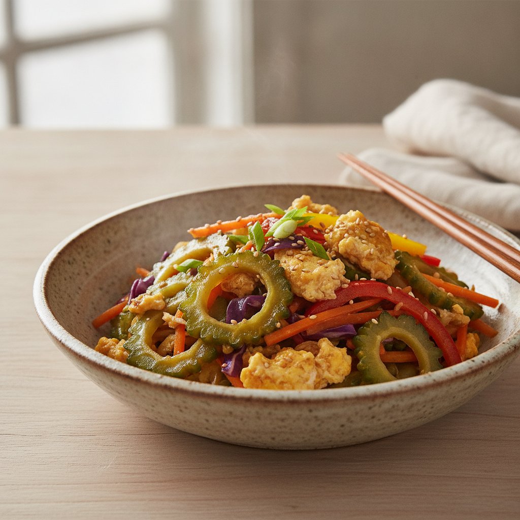 Mixed Vegetable and Bitter Melon Stir Fry (Gluten-Free)