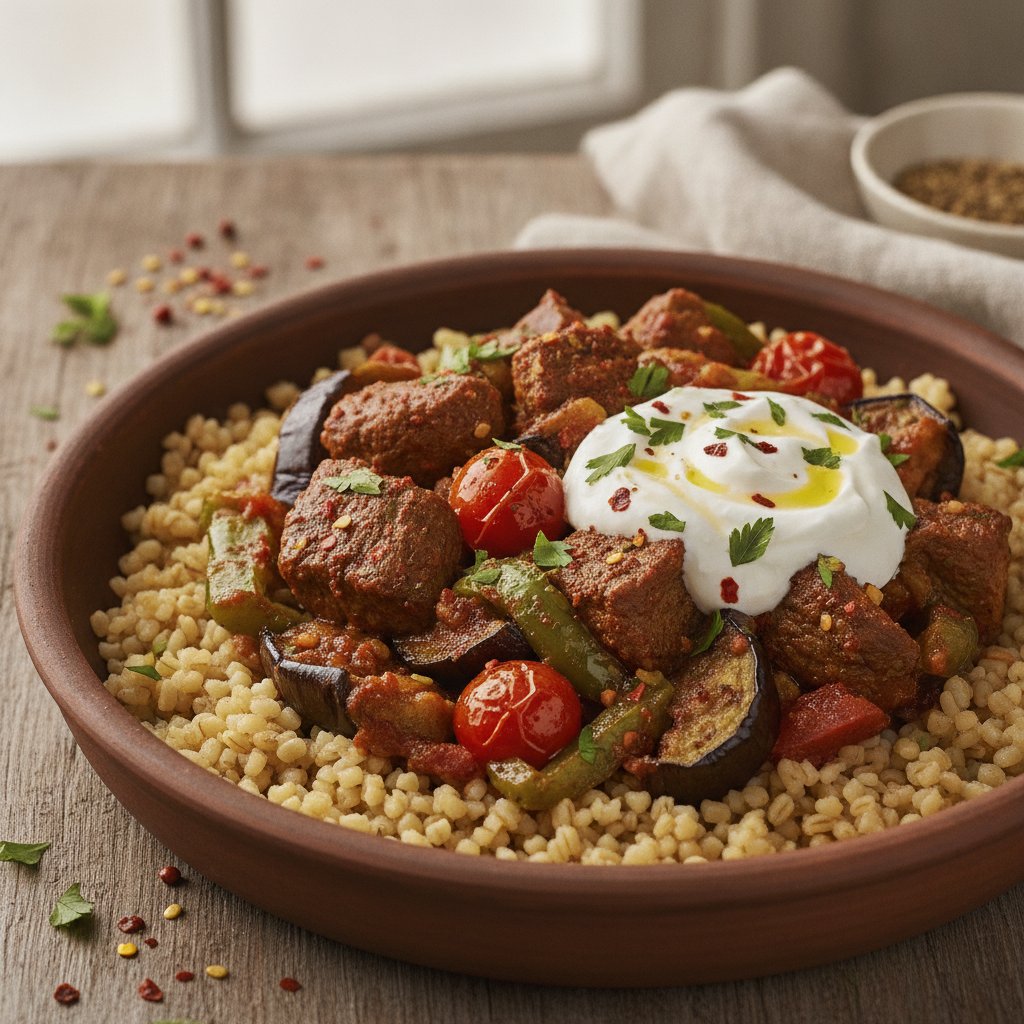 Spiced Lamb and Eggplant Bowl