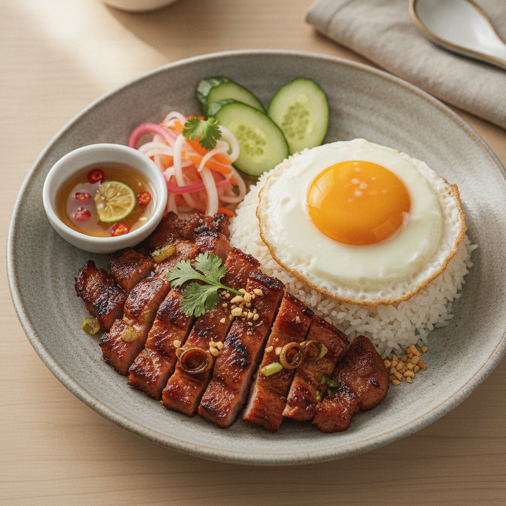 Rice with Shrimp Paste Grilled Pork