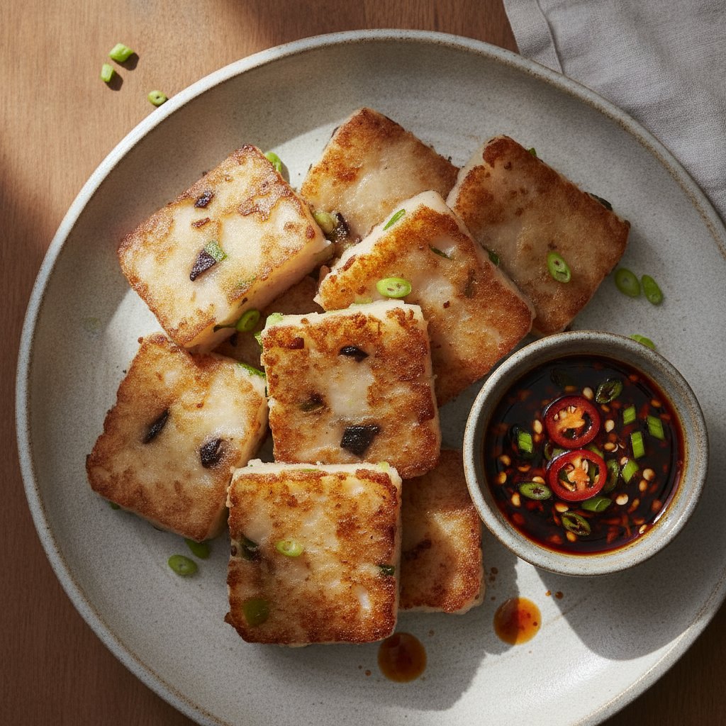 Turnip Cake Slices (Dairy-Free)