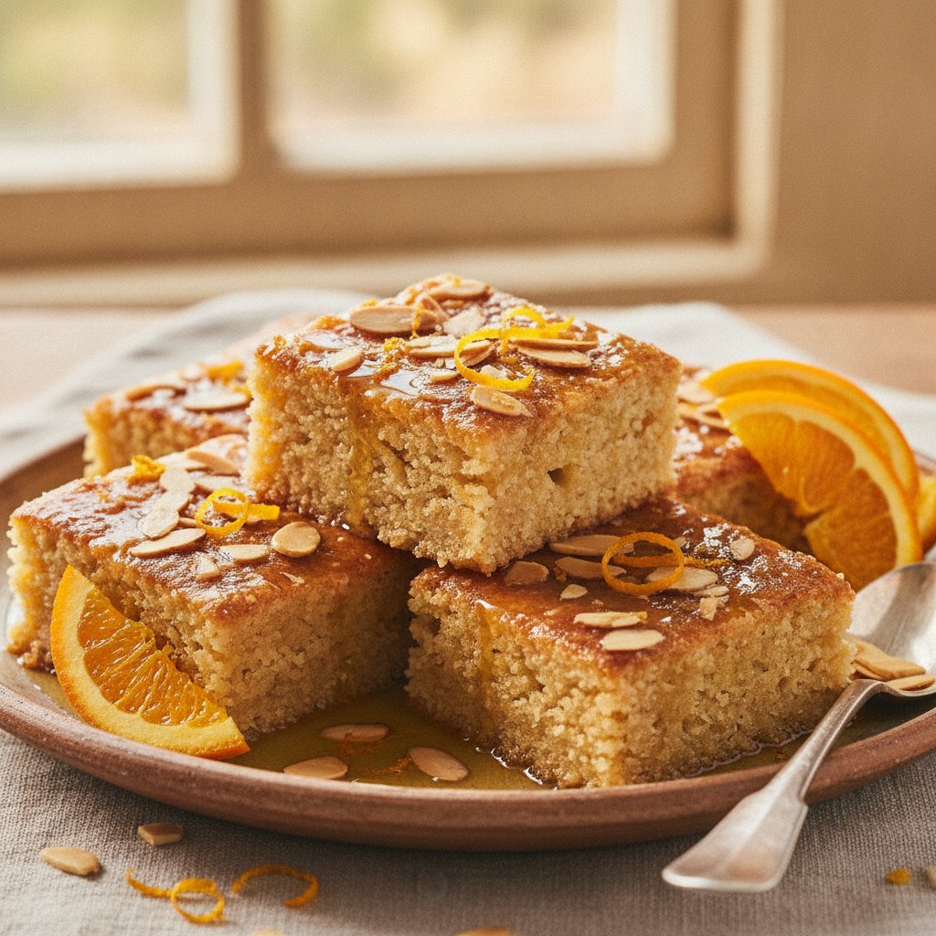 Orange Almond Syrup Bars