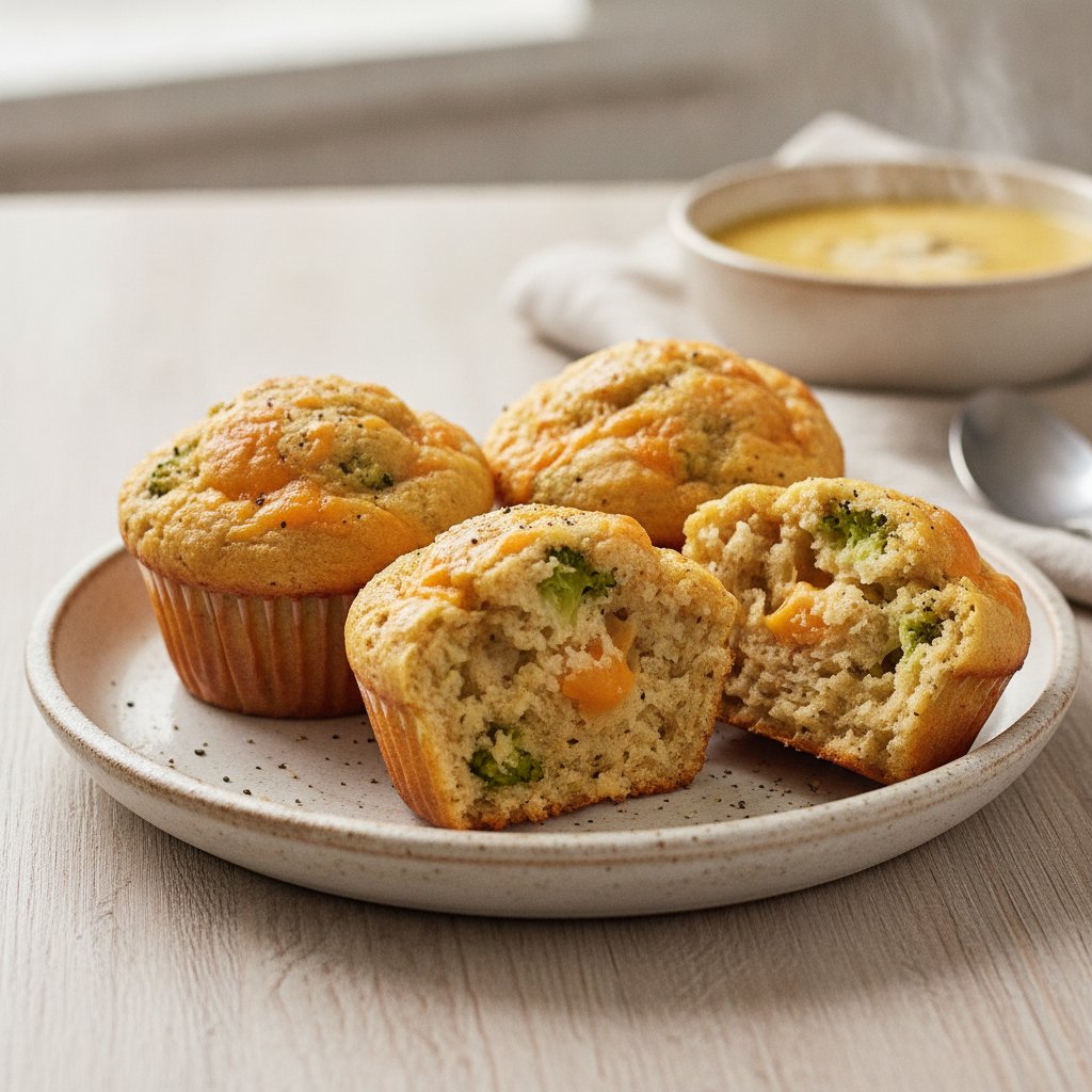 Broccoli Cheddar Savoury Muffins (Gluten-Free)