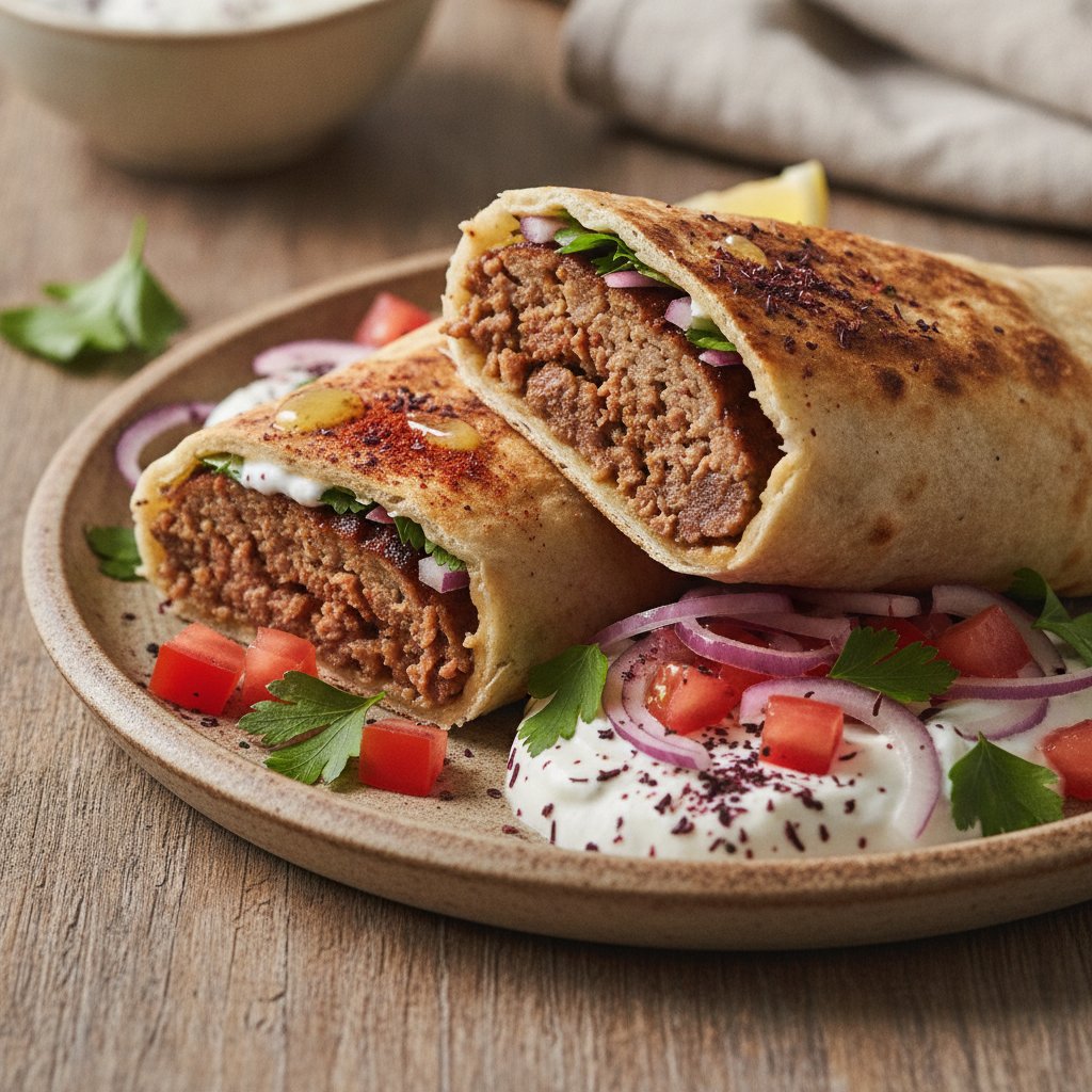 Ground Lamb Flatbread Roll