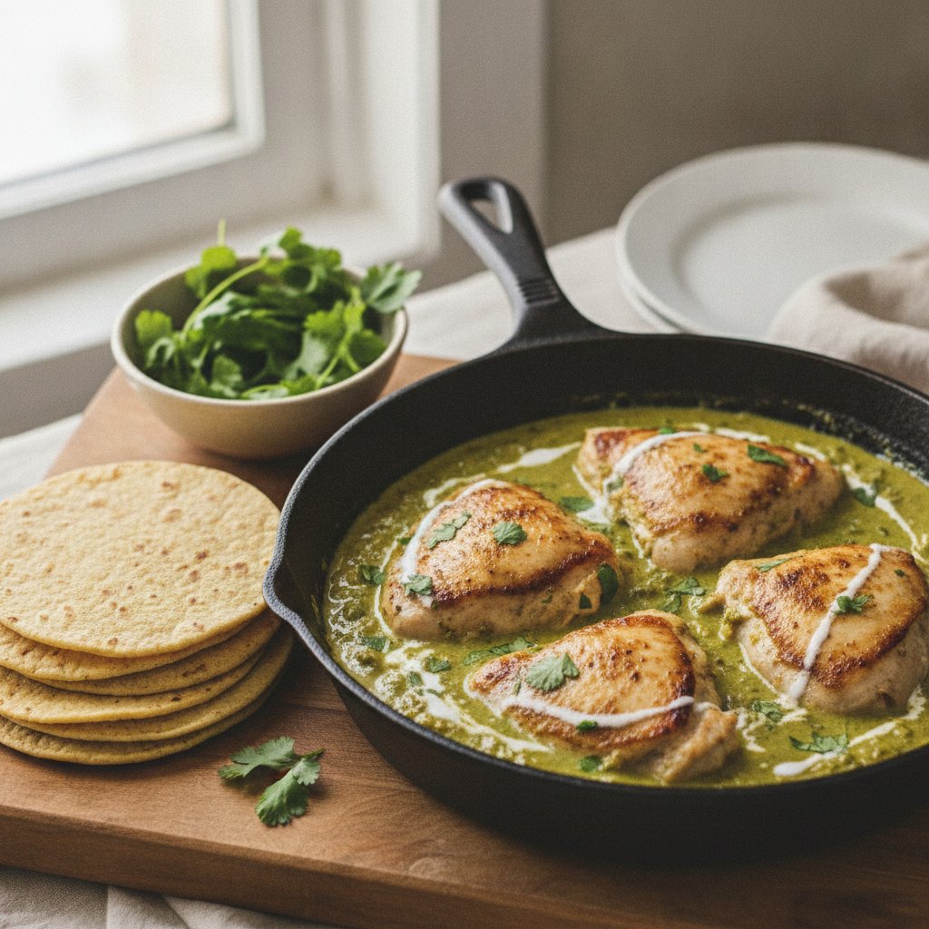 Skillet Chicken in Green Sauce (Dairy-Free)