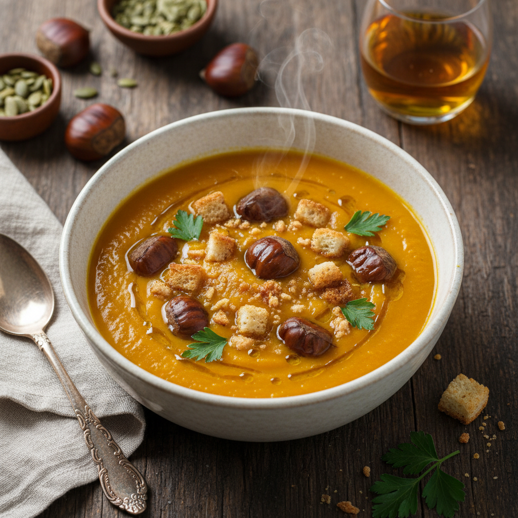 Zuppa di Zucca e Castagne Trentina