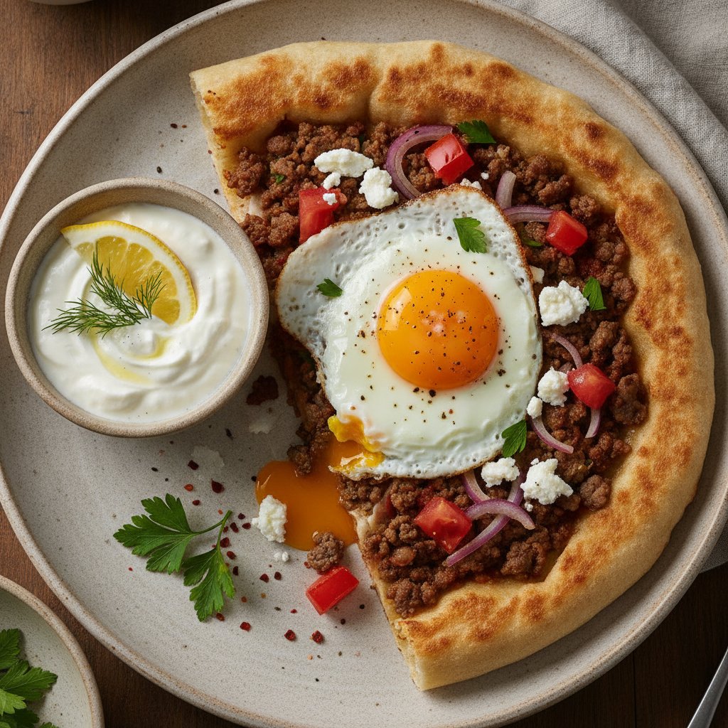 Turkish Stuffed Flatbread (High-Protein)