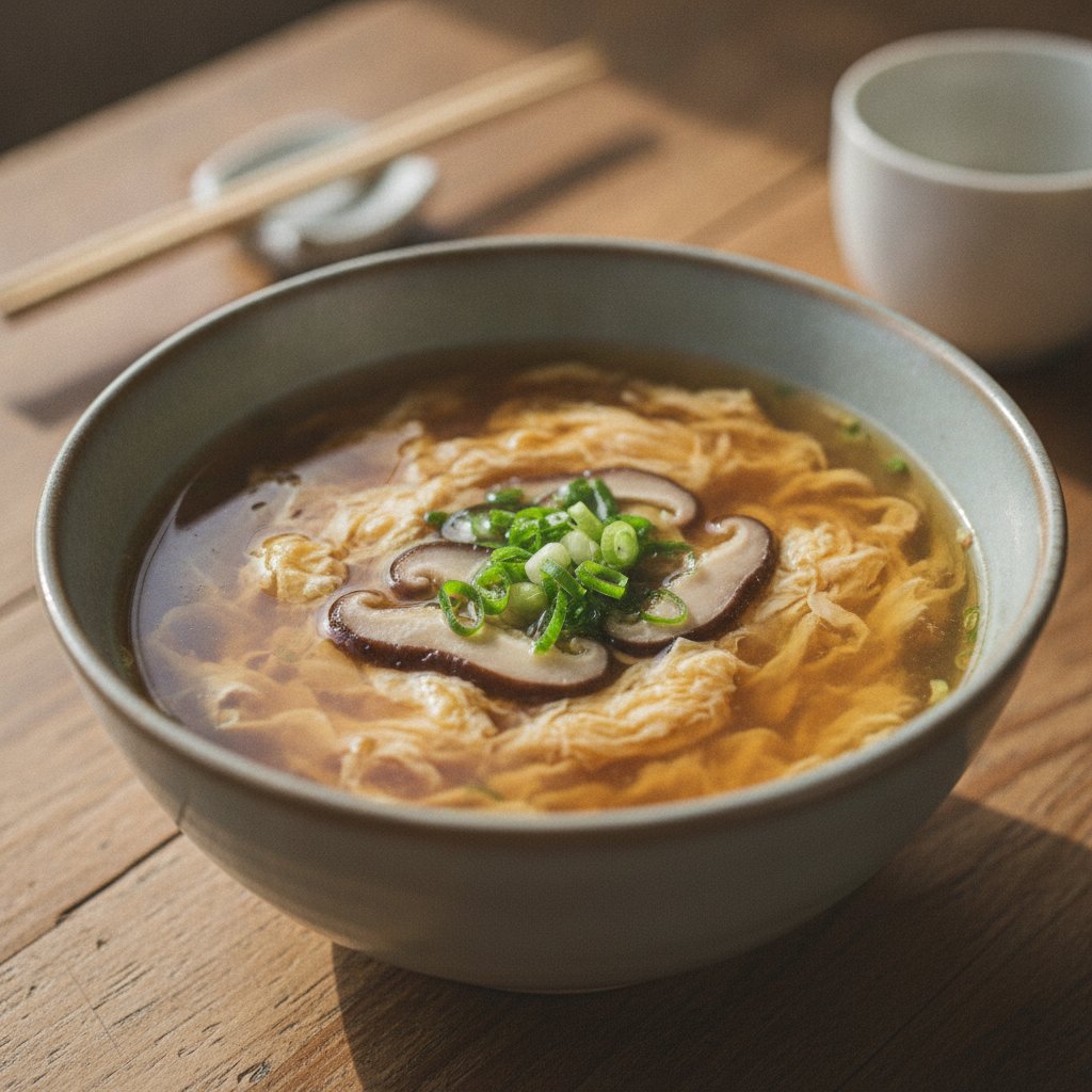 Egg Drop Soup with Mushroom