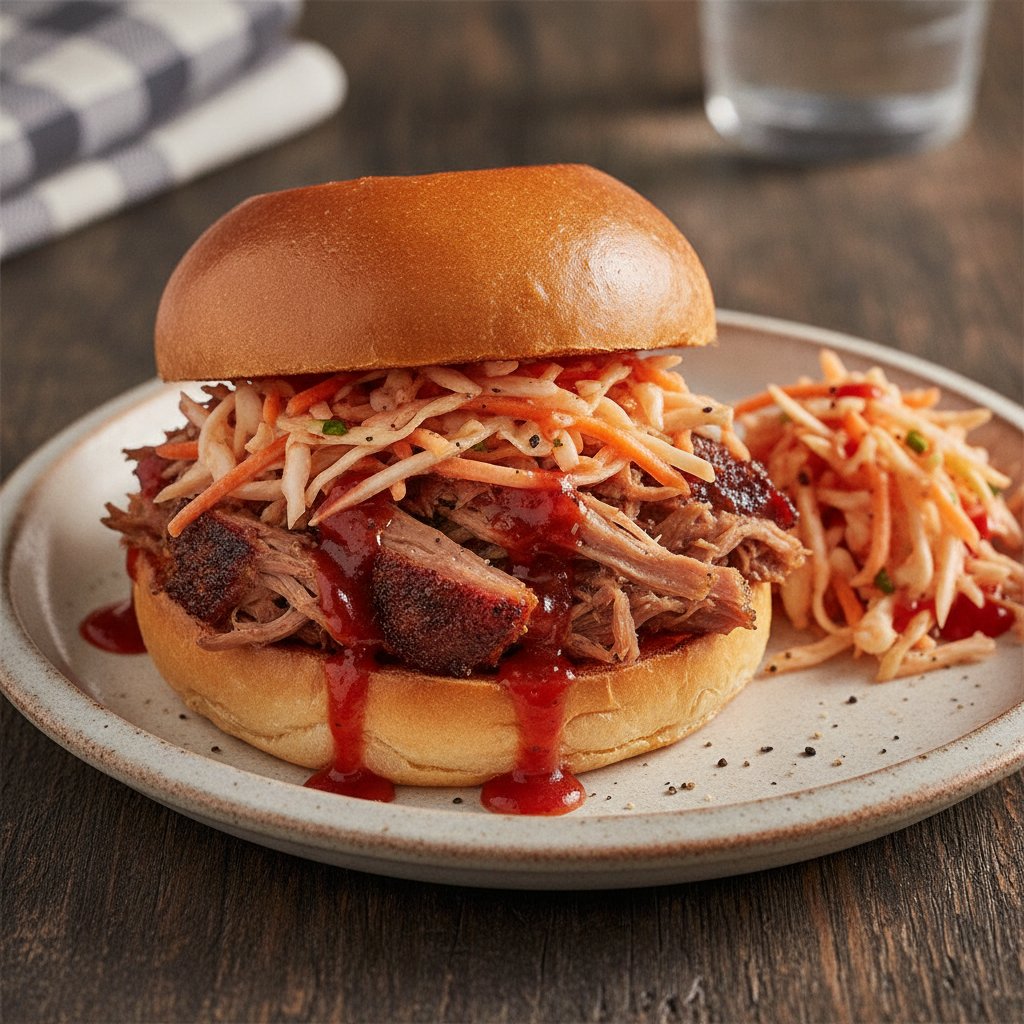 Carolina pulled pork with red slaw