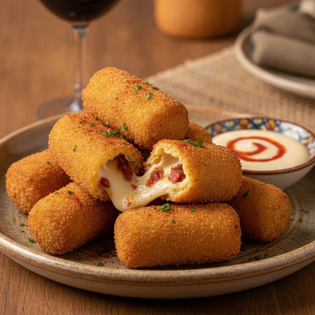 Spanish Chorizo and Manchego Croquettes — Chorizo Manchego Croquetas