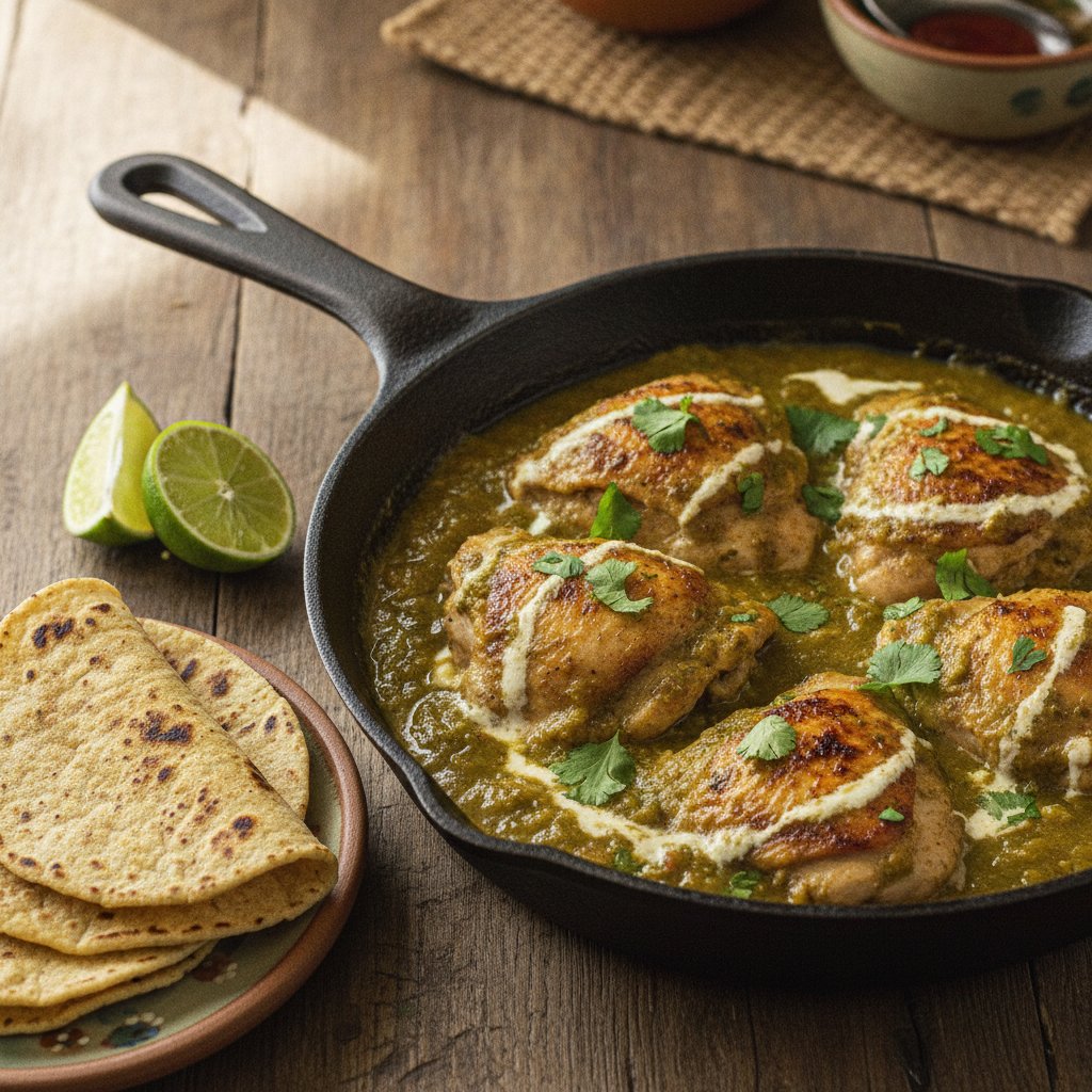 Skillet Chicken in Green Sauce