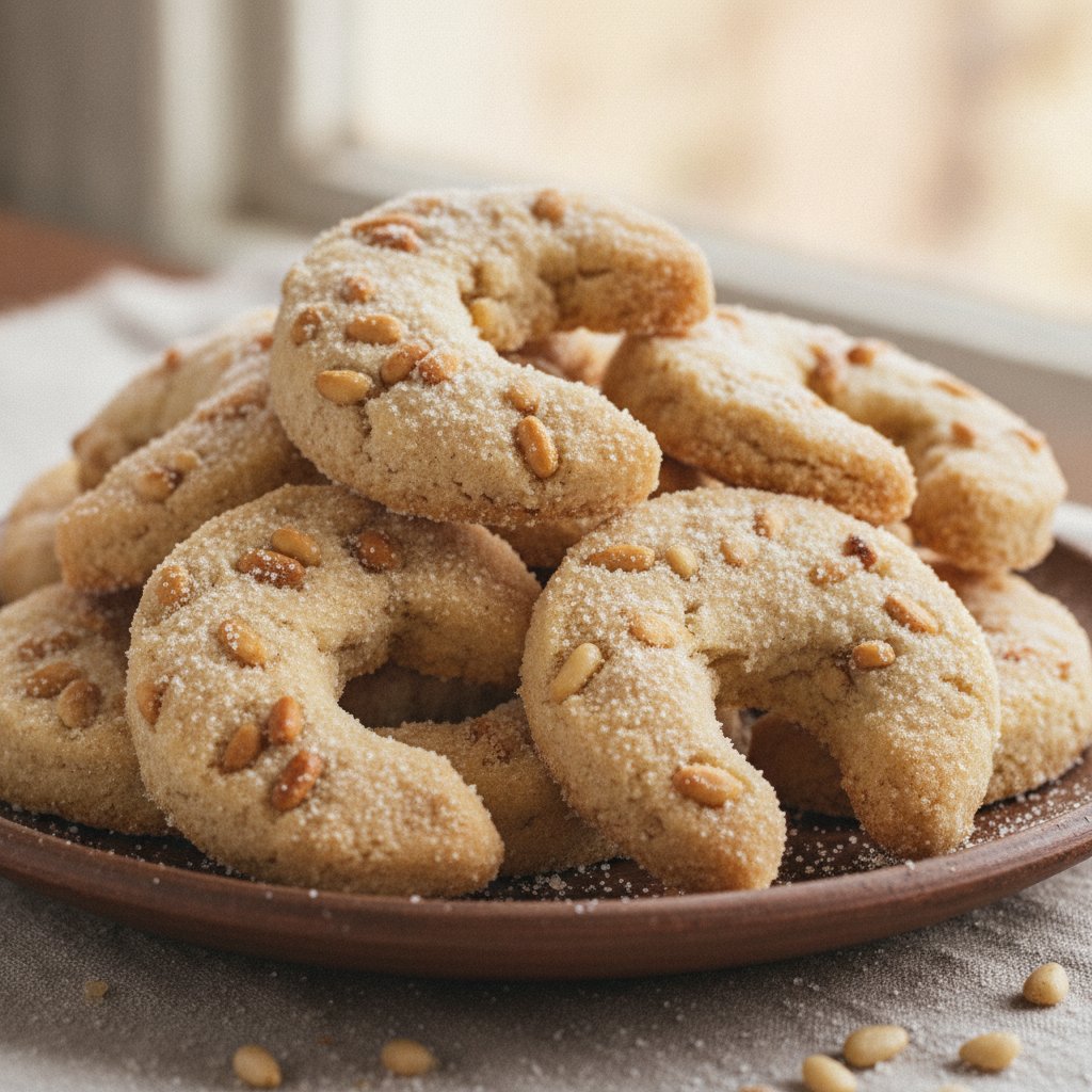 Pine Nut Crescent Cookies