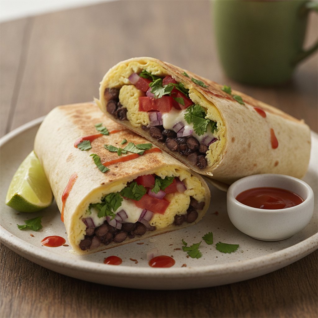 Egg and Bean Breakfast Wrap (Low-Calorie)