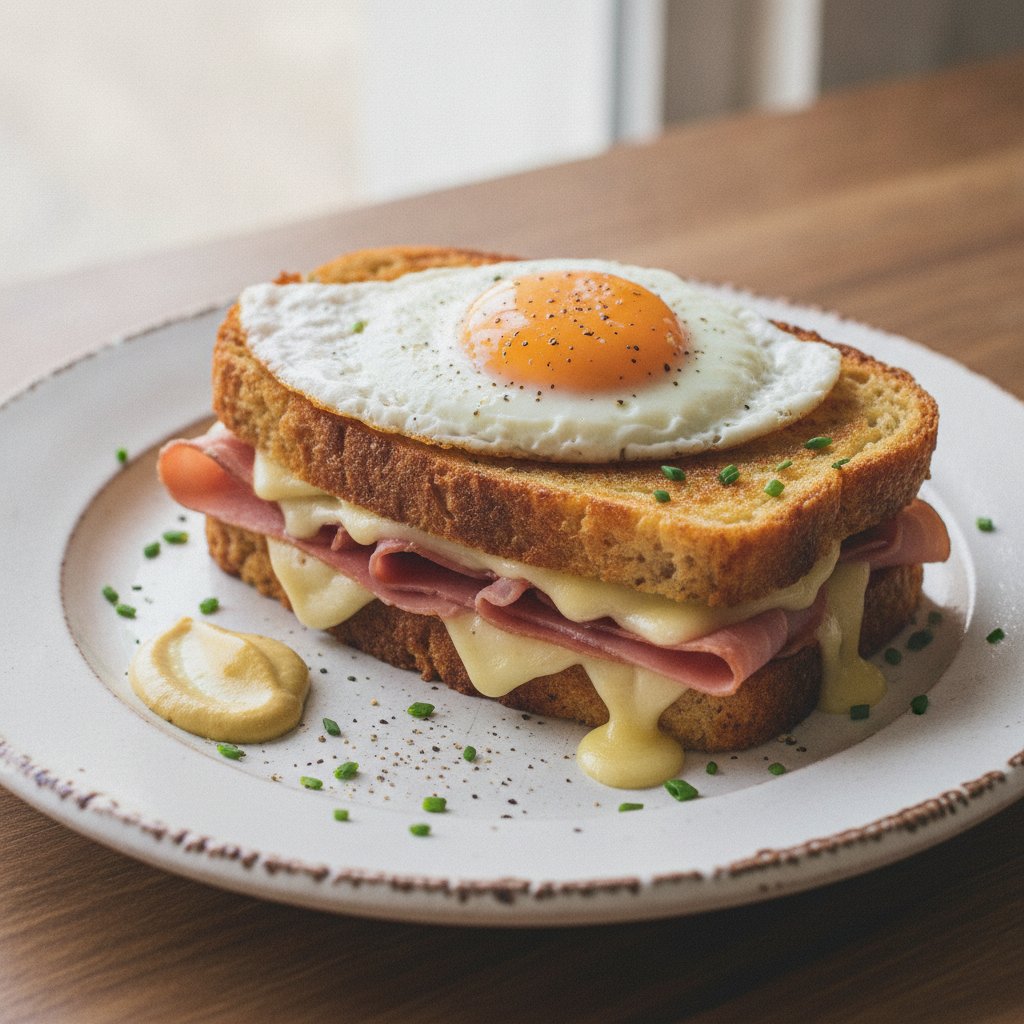 French Ham Cheese and Egg Sandwich (Keto)