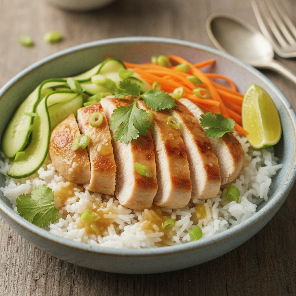 Thai Coconut Rice Bowl with Chicken (Low-Chol)