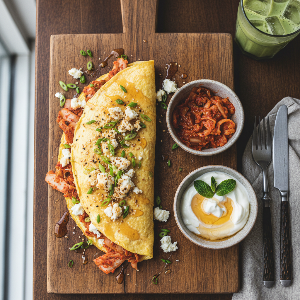 Kimchi and Honey Feta Brunch Omelette