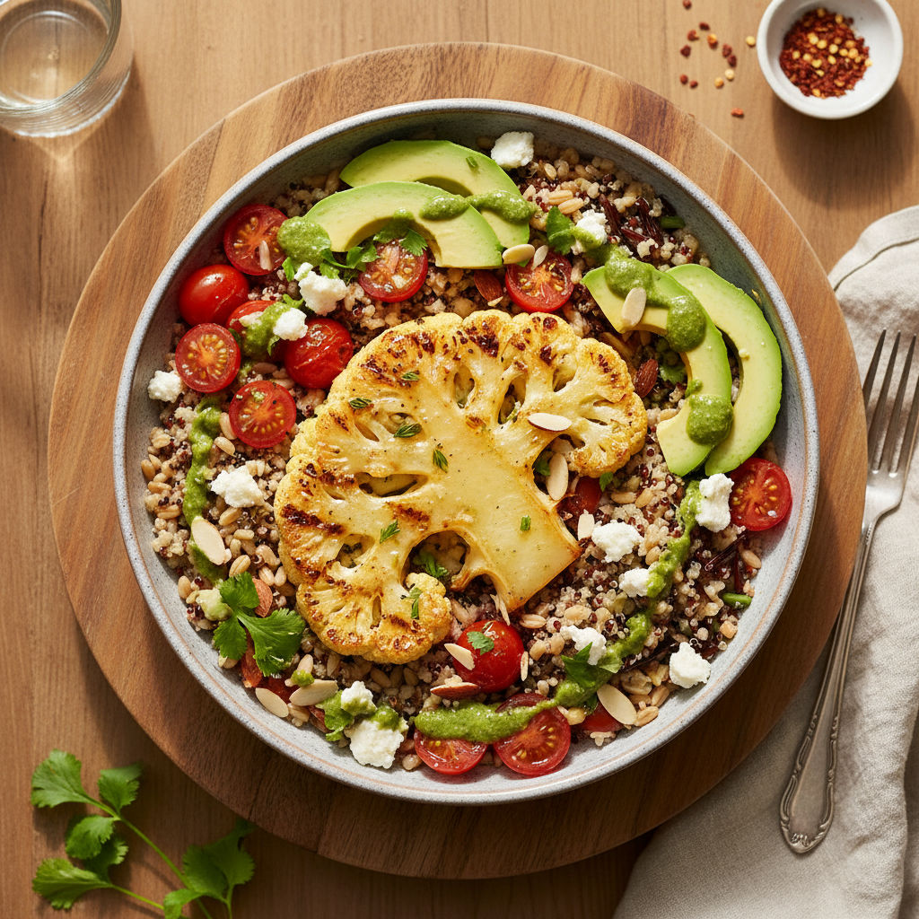 California Cauliflower Steak Grain Bowl