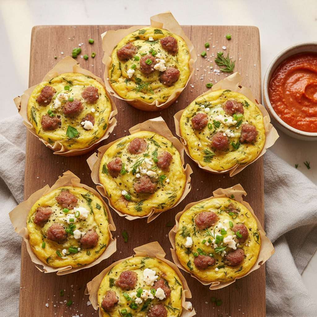 Baked Turkey Sausage and Herb Egg Muffins