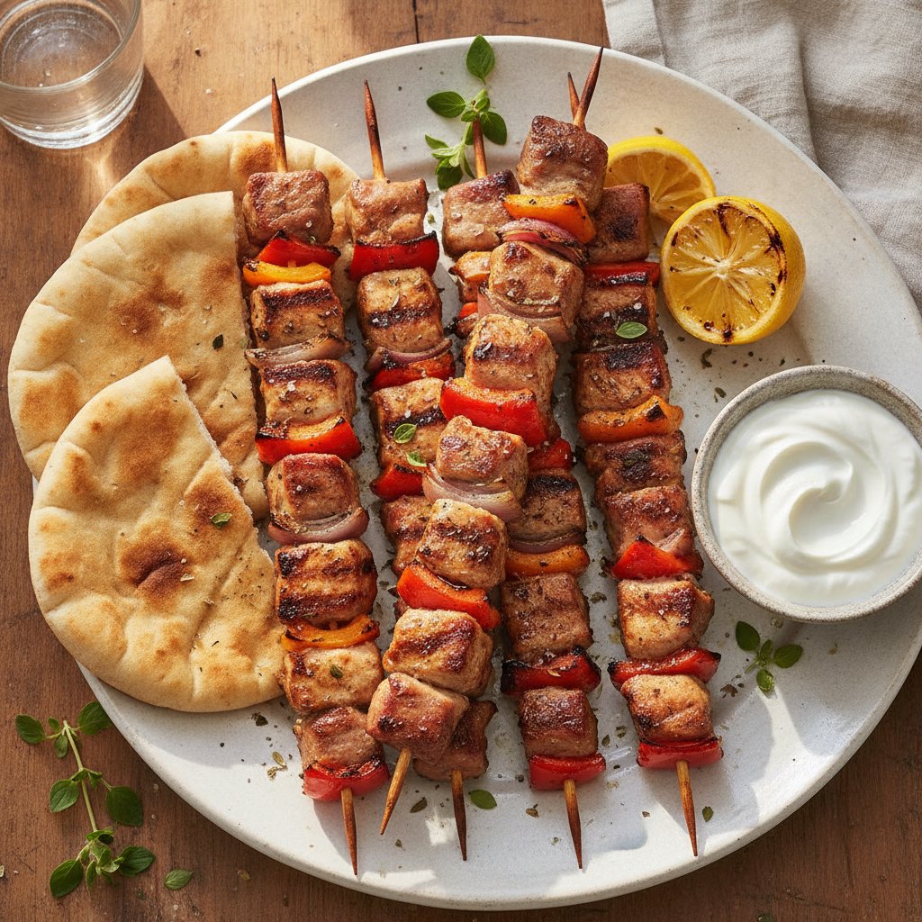 Grilled Pork Skewers With Peppers