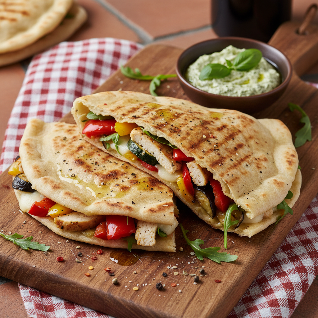 Piadina di Pollo e Verdure Grigliate