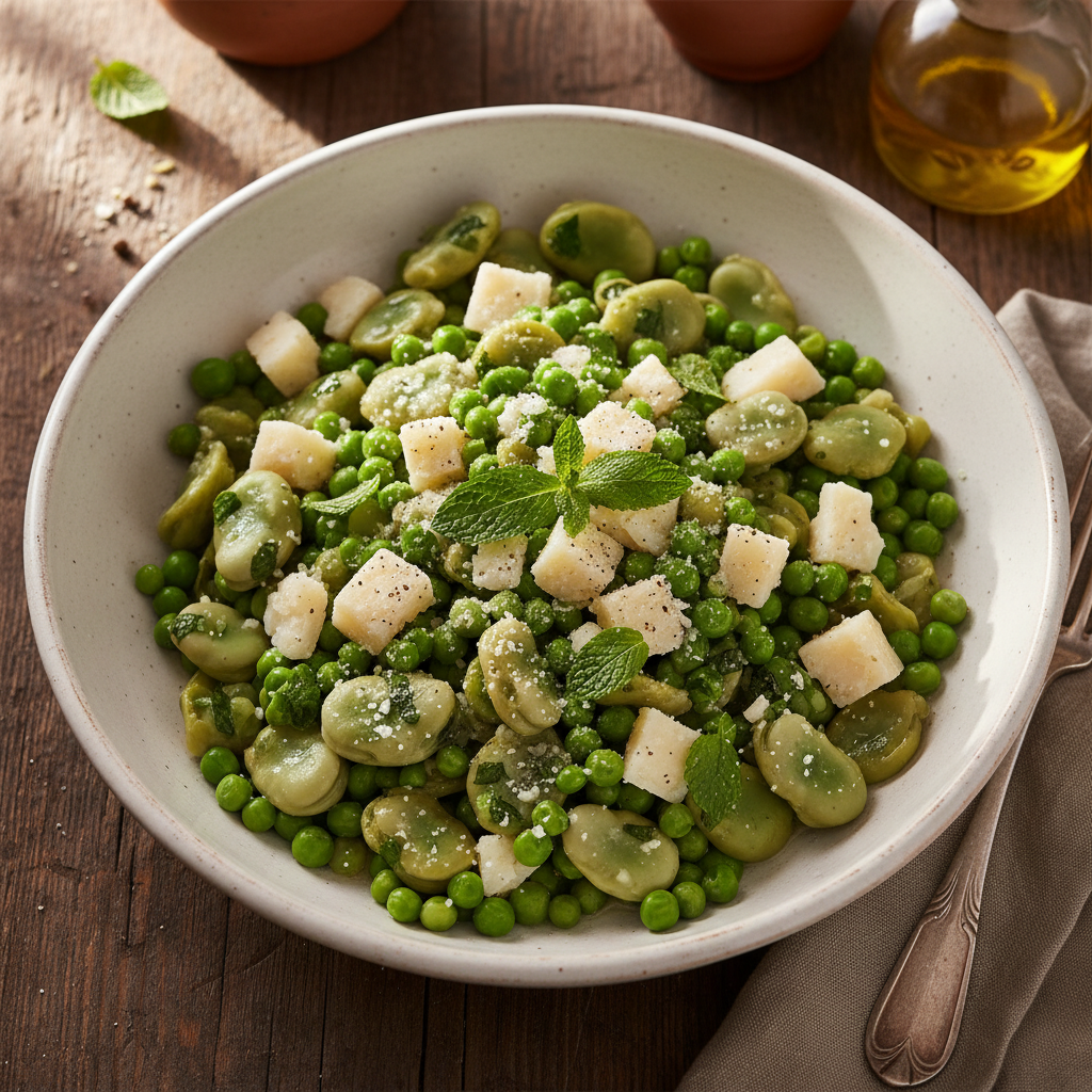 Fave, Pecorino e Piselli alla Romana