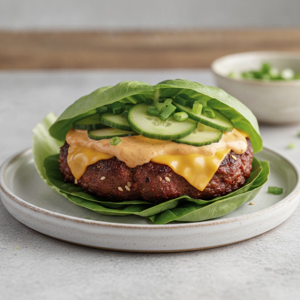 Spicy Marinated Beef Burger (Keto)