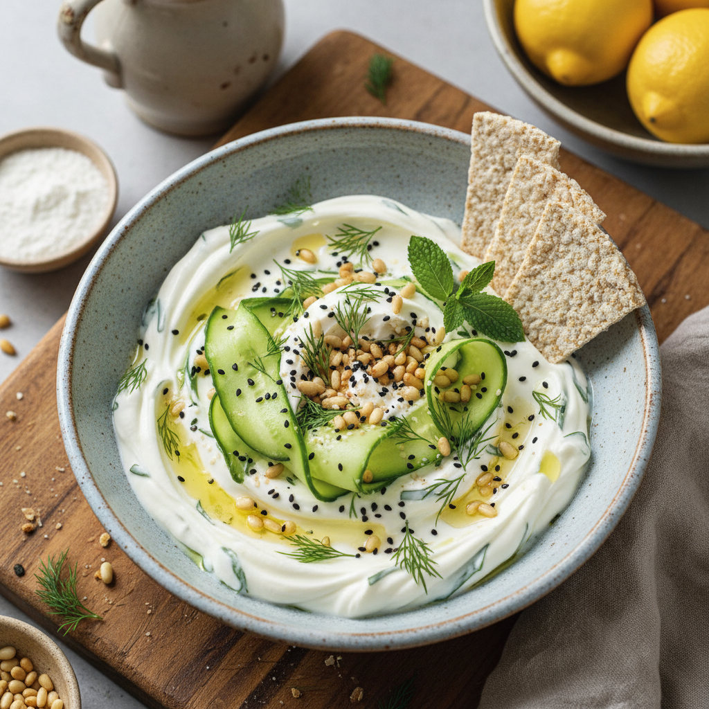 FODMAP Cucumber Dill Lactose-Free Yogurt Bowl