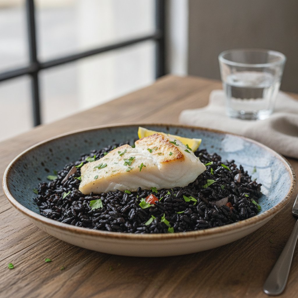 Black Squid Ink Rice (Low-Calorie)