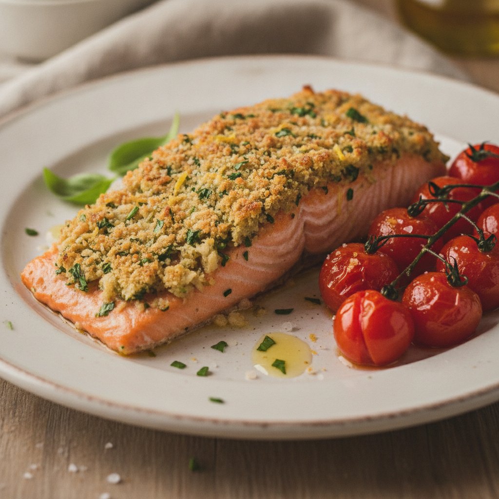 Baked Salmon with Herb Crust