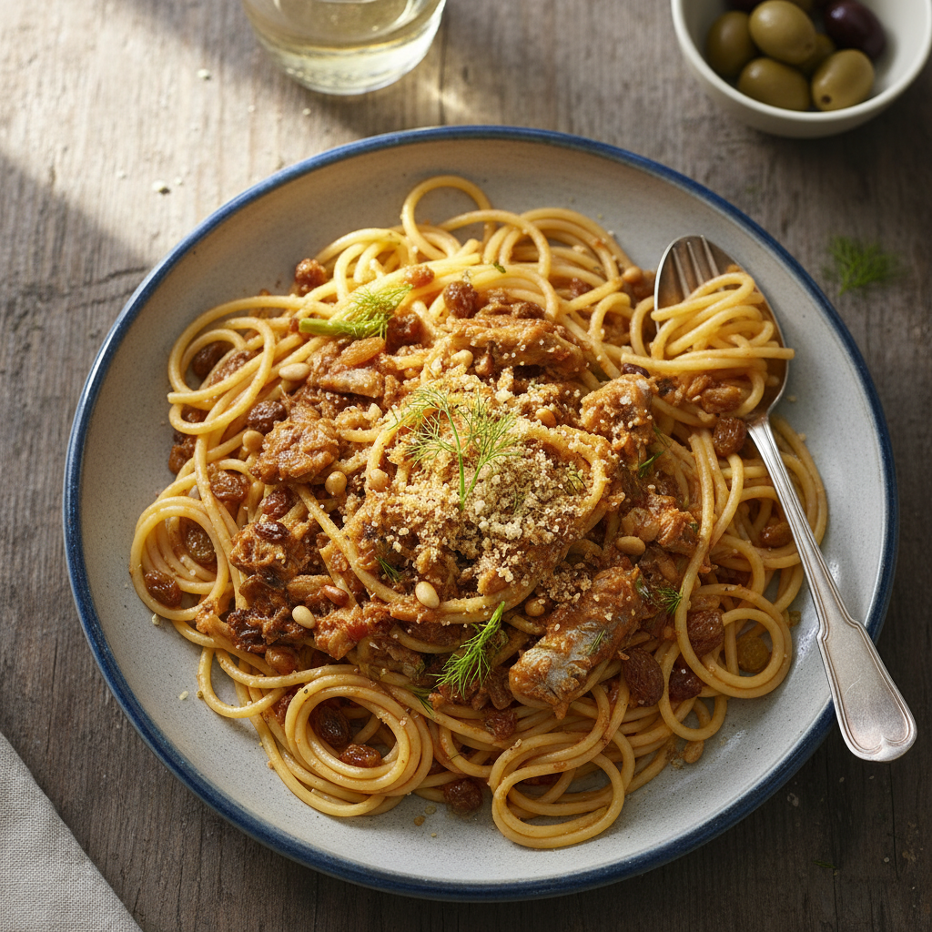 Spaghetti con Sarde e Finocchietto Siciliano
