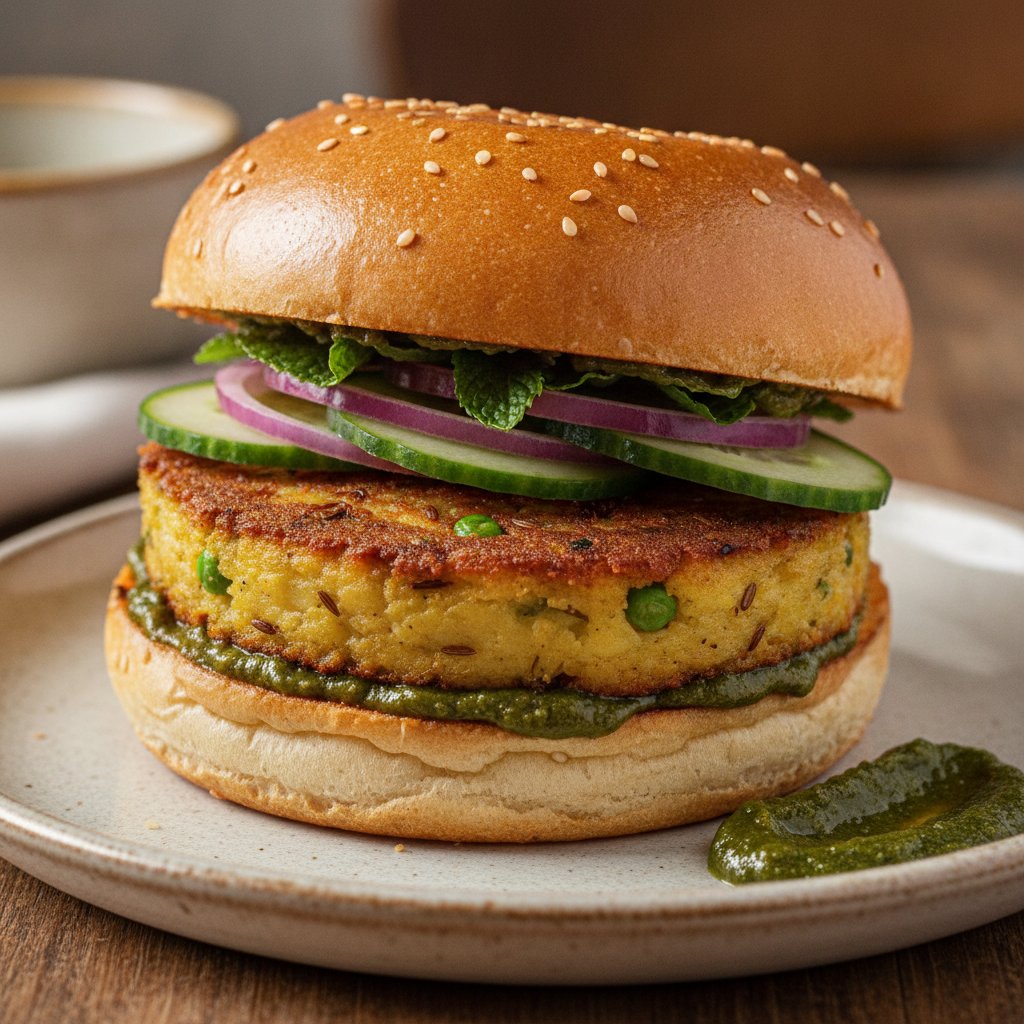 Spiced Potato Patty Burger