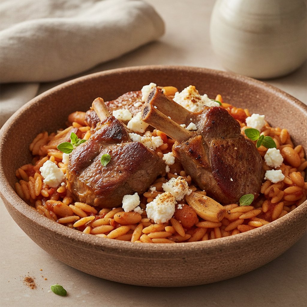 Baked Lamb with Orzo Pasta (High-Protein)