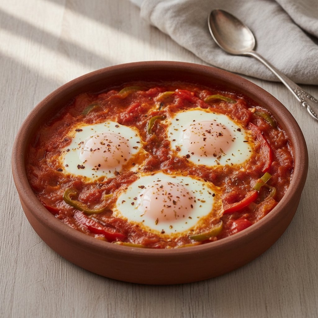 Baked Eggs in Tomato Stew (Low-Calorie)