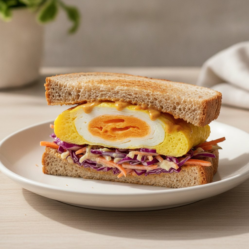 Korean Style Egg Sandwich (Low-Calorie)