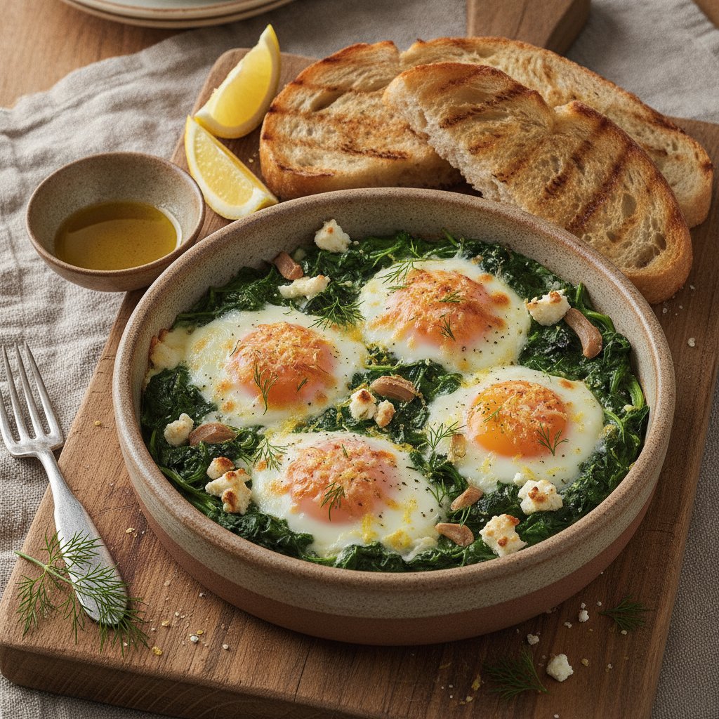 Spinach and Cheese Baked Eggs