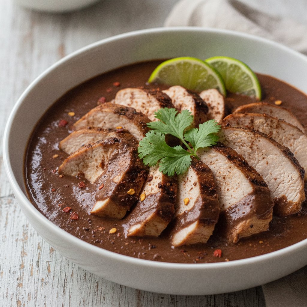 Turkey in Spiced Chocolate Sauce (Low-Calorie)
