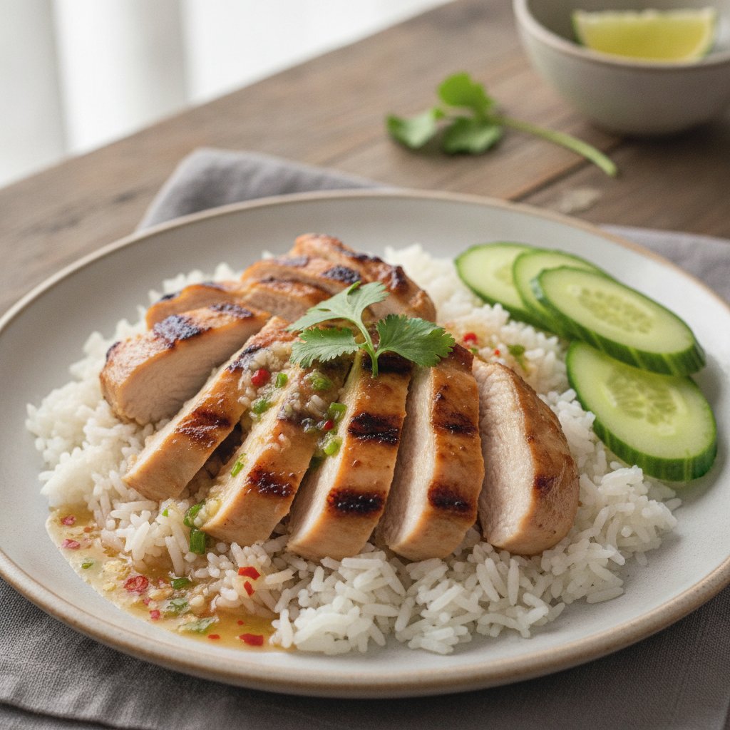 Grilled Chicken Rice Plate (Low-Calorie)